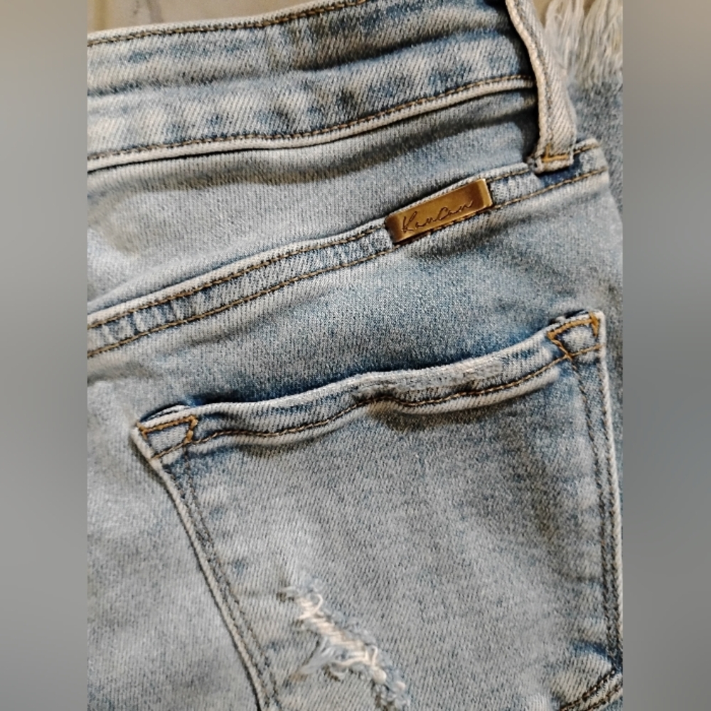 KanCan Distressed Light Blue Flare Jeans - Picture 9 of 13